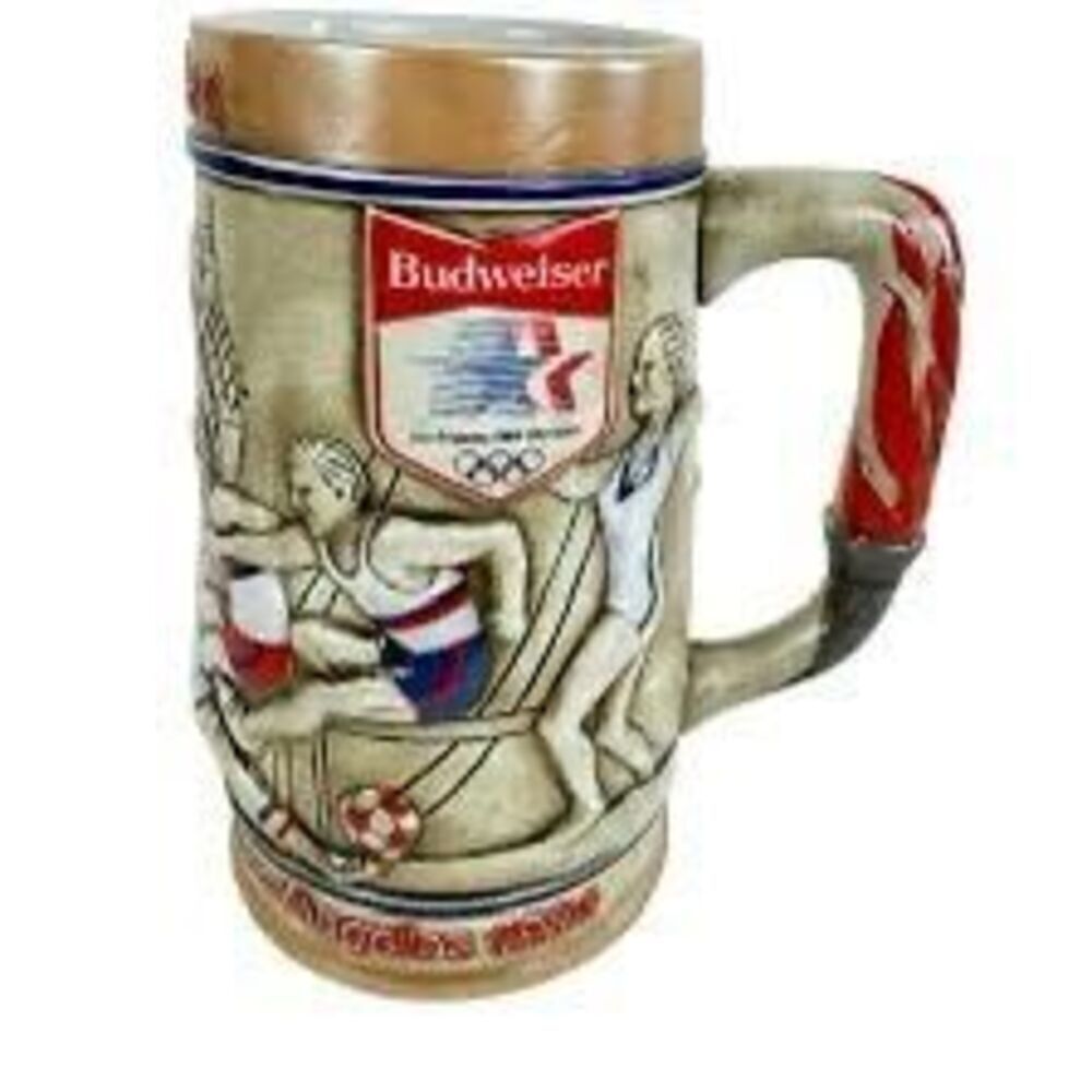 Vintage Budweiser 1984 Los Angeles Olympics Games Collectible Beer Stein Mug